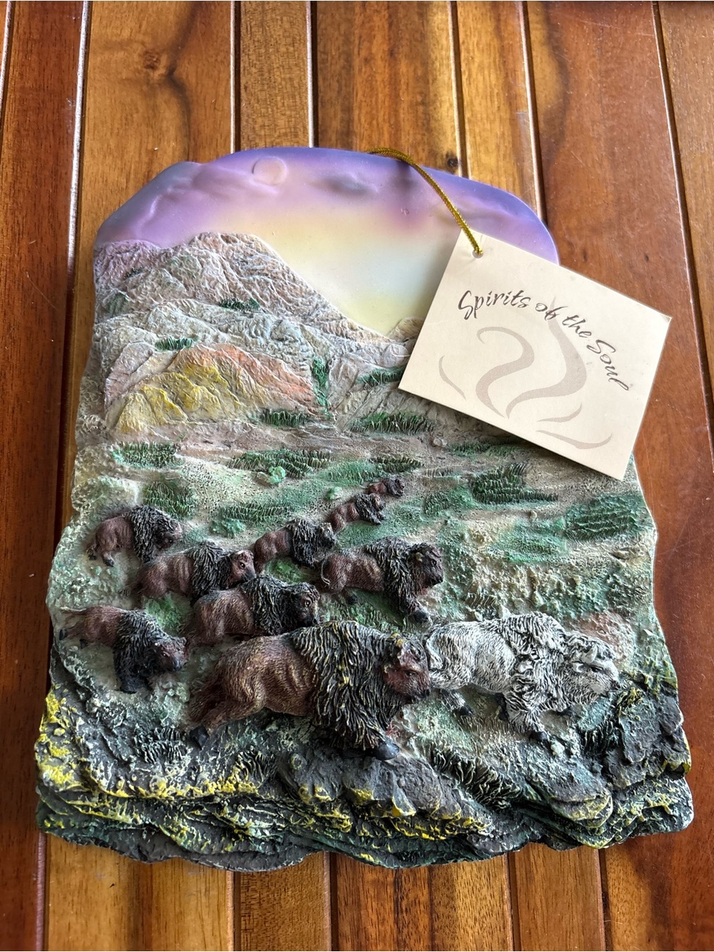 Vintage Spirits of the Soul White Buffalo Bison 3D Wall Plaque Western Decor NWT